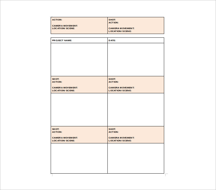 Project Story Board Template