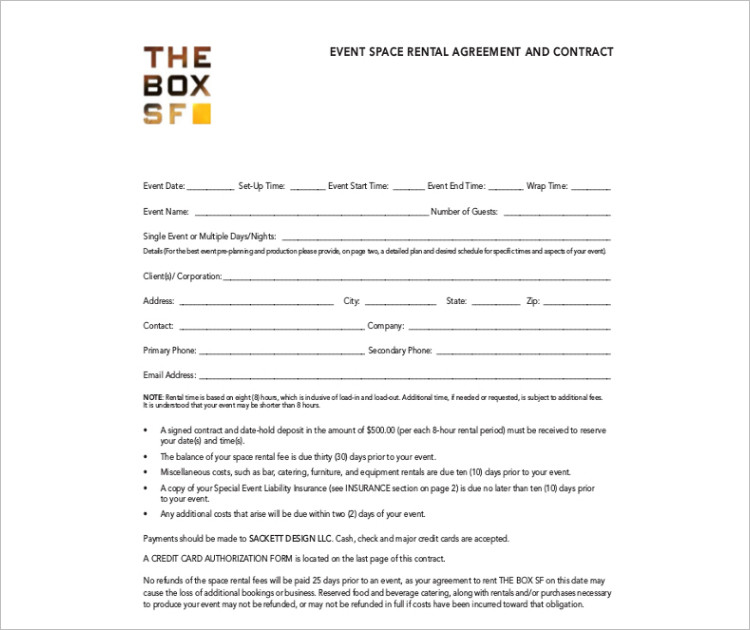 Room space Rental agreement template