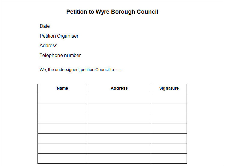 Simple Petition Template Doc