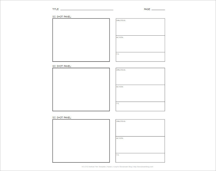 Story Board Template Excel PDF