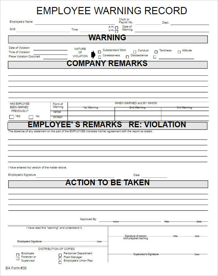 employee warning