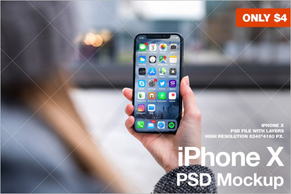 iPhone X PSD Mockup Design