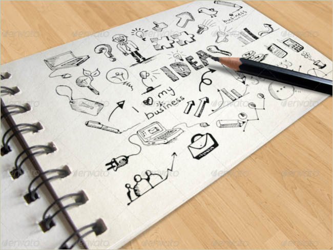 logos on sketch book