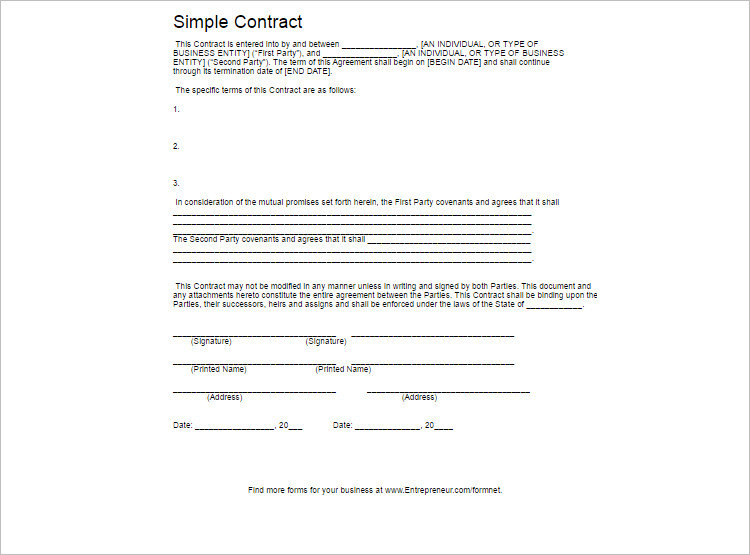 8+ Contract Templates Free Word, PDF, Doc Formats