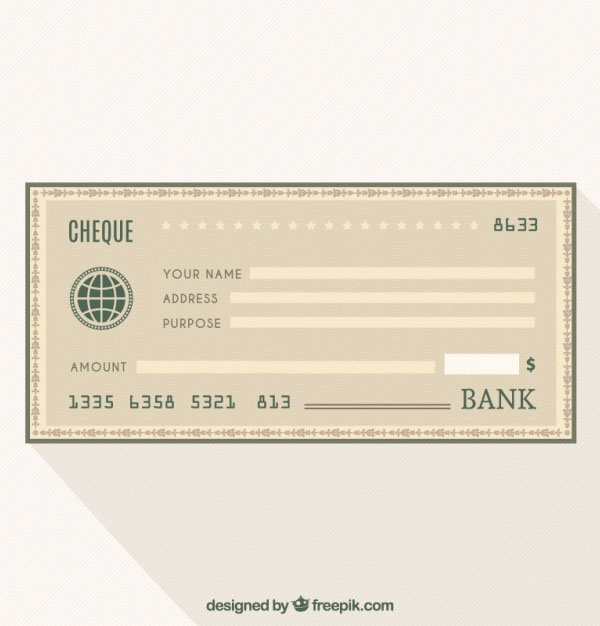 Cheque bank Free Vector