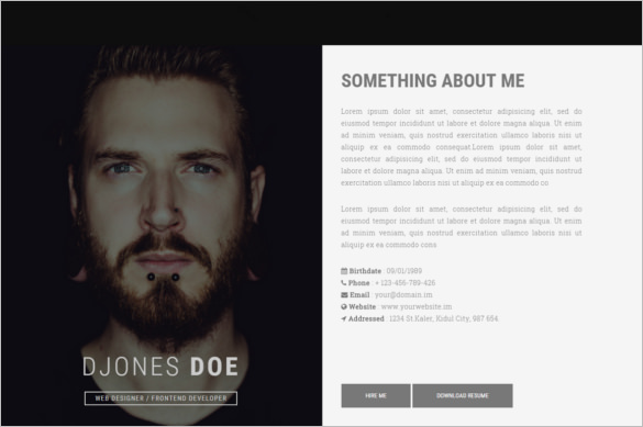 Creative Resume HTML Template Format