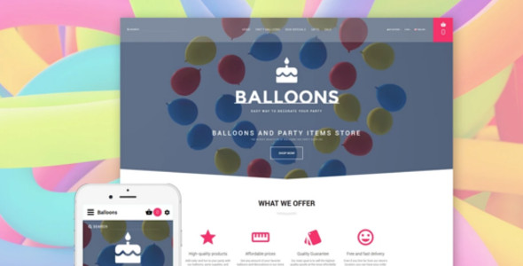 Event Planner Balloons OpenCart Template