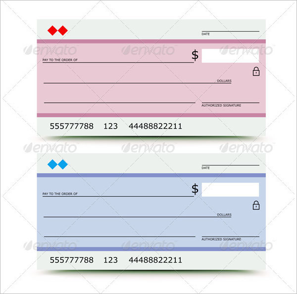 Vector illustration of bank check