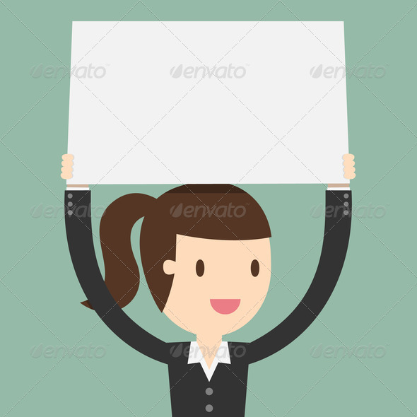 Young Business Woman Banner Background Image