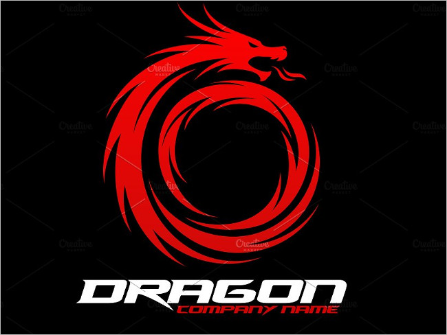 Fly Dragon Design Template