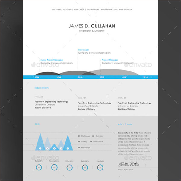 Best Infographic Resume Template PSD Download