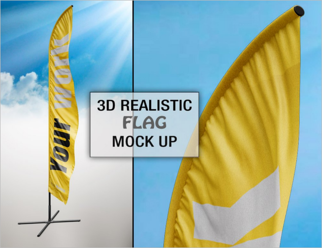 Branding Flag Mockup PSD