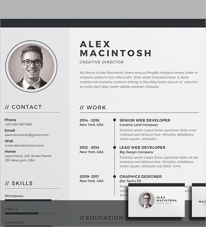 21+ Resume Design Templates Free PSD, Word Designs