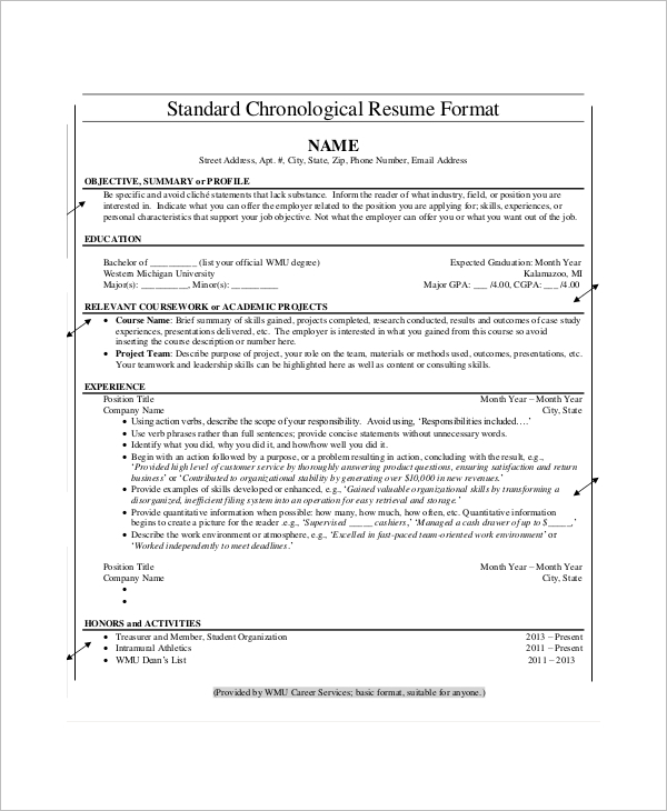 Chronological-Resume-Template-Download