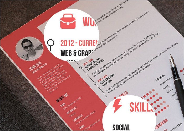 Clean Flat Resume Template Format