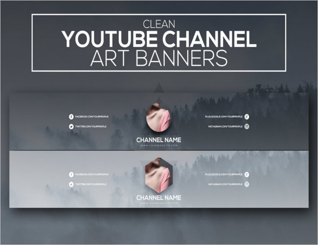 Clean Youtube Channel Banners Template