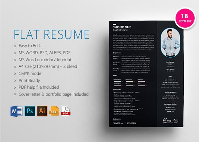 Flat Resume Cover Letter Template