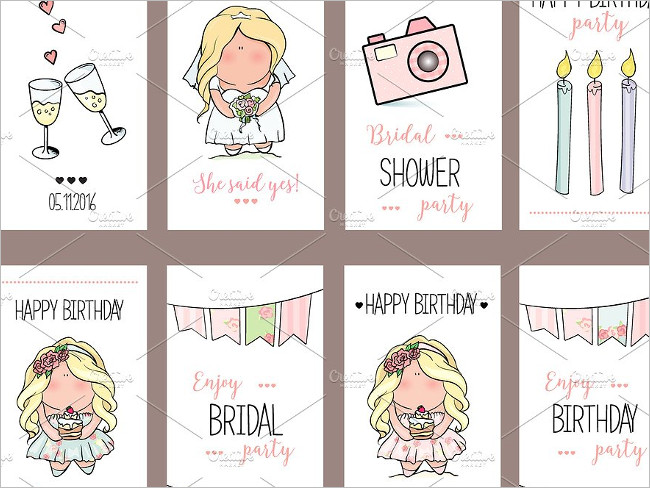 Girl Party Invitation Cards