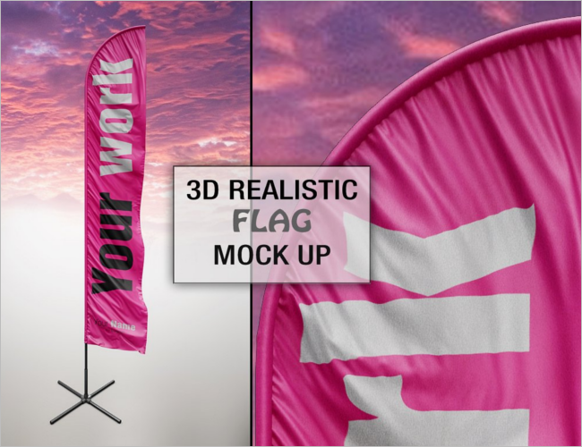 Infographic Flag PSD Mockup