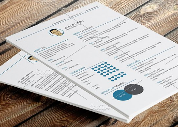 One Page Flat Resume Template