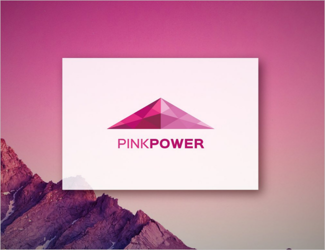 Pink Power Traingle Logo Design