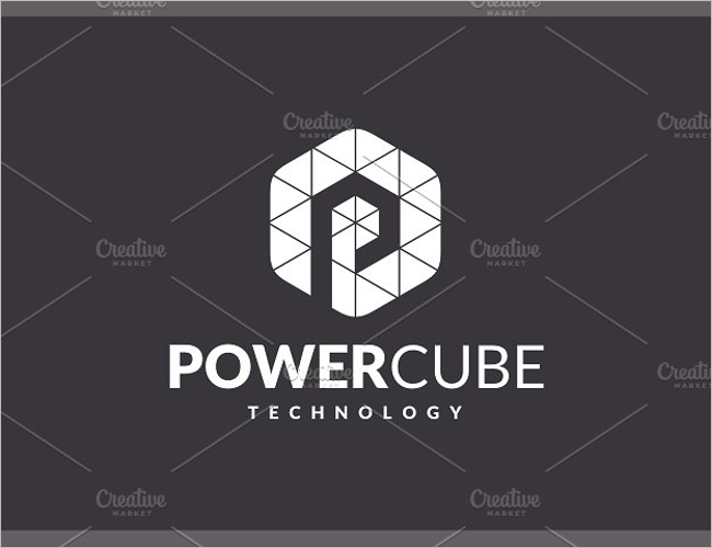 Power Triangle Cube Letter Logo
