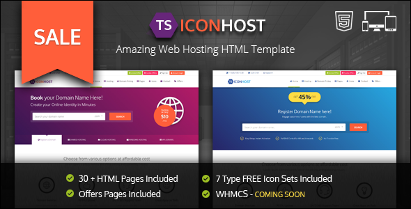 Responsive Web Hosting Template Bootstrap