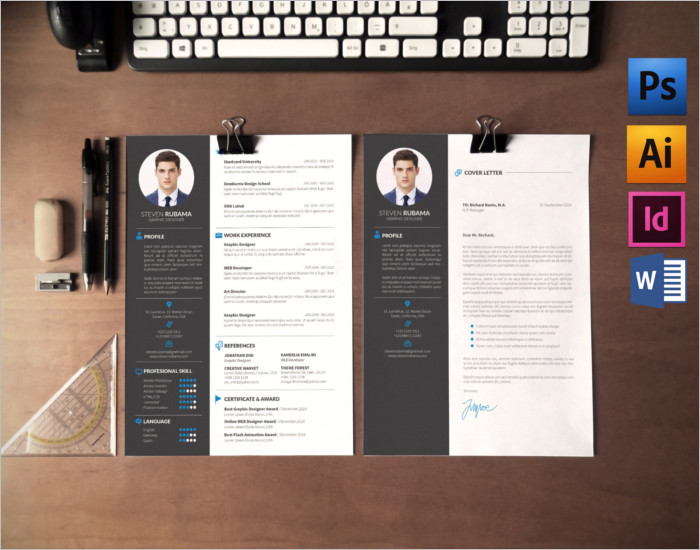 Resume Cover Letter PSD Template