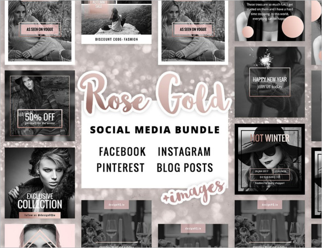 Rose Gold Social Media Banner design