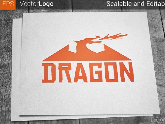 Dragon White Logo Template