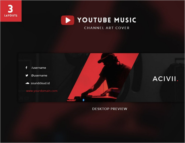 Youtube Music Channel Banner Design