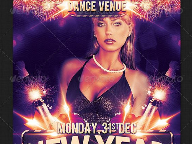 Latest Dance In New year Party Flyer