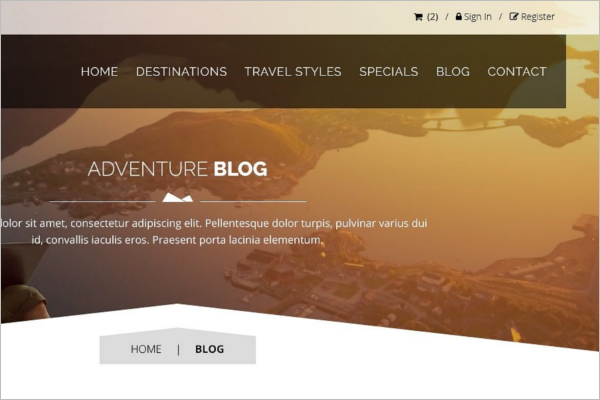 Adventure Travel Sign -Up Forms Designs