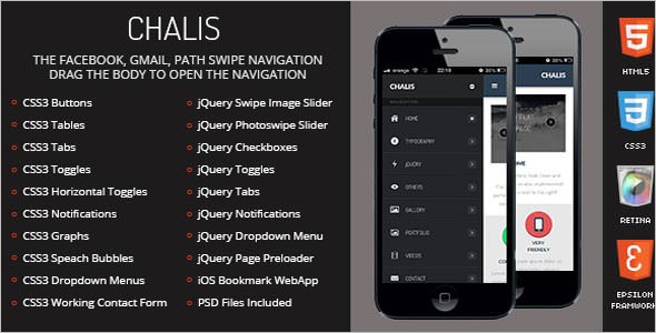 Chalis Jquery mobile template