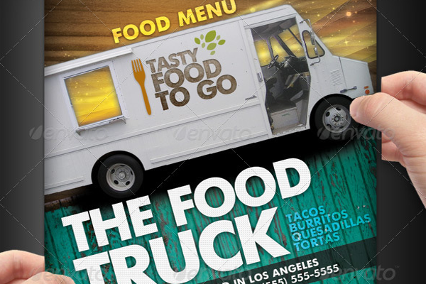 Delicious food truck Menu Flyer