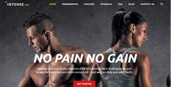 Fitness Website Template Design
