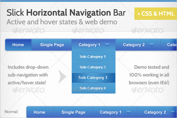 Horizontal Navigation Bar