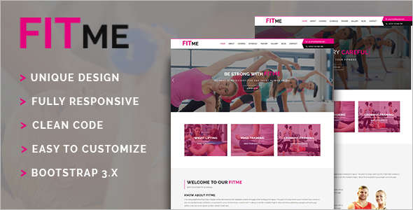 One Page Fitness Website Template