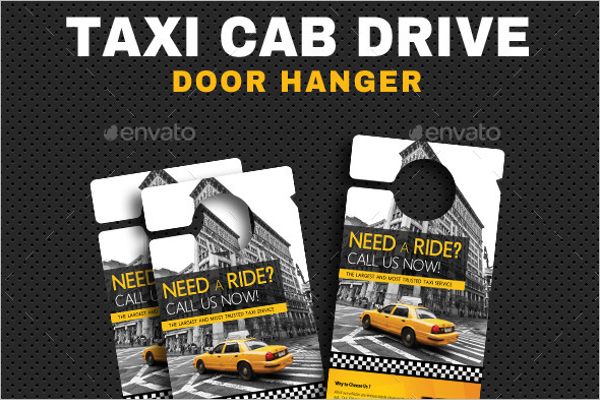 Taxi Cab Drive Door Hanger