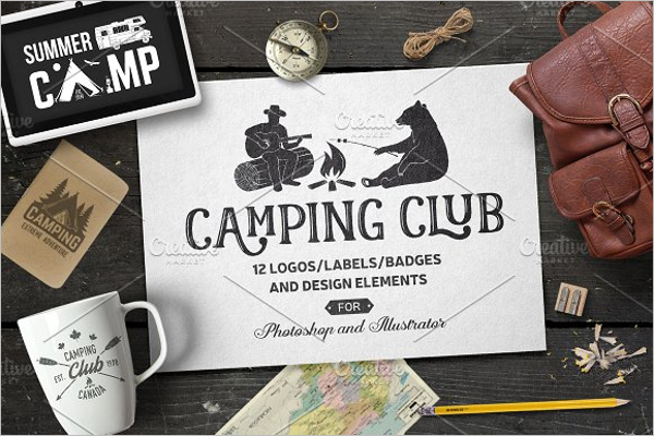 Camping Club Printed T-Shirt DesignÂ 