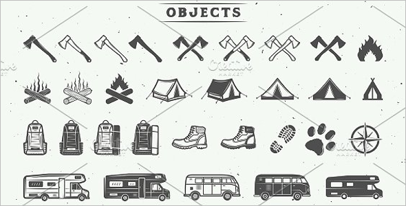Camping outdoor logo creation kit