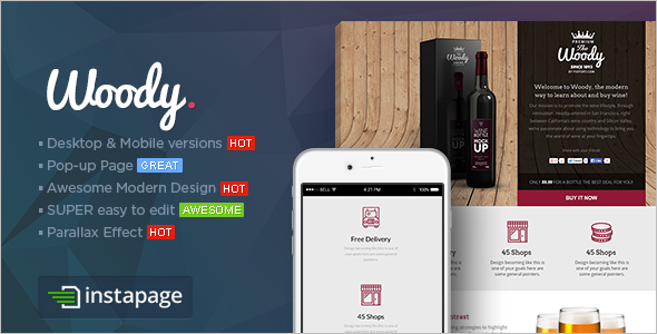 Drink Shop Instapage Landing page Template