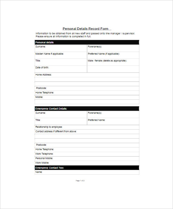 Editable Contact Form Emergency