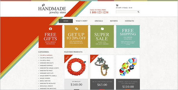 Handmade Jewelry Store OsCommerce Template