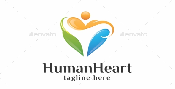 Human Heart Design Logo