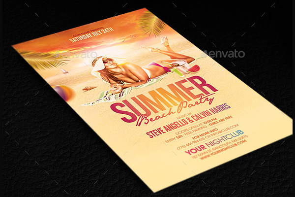 Ladies Pool Party Flyer PSD