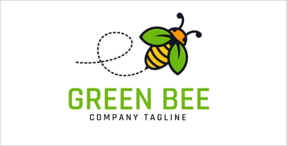 Nature Green Bee Logo Template