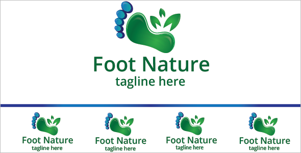 Nature logo Foot Design Template
