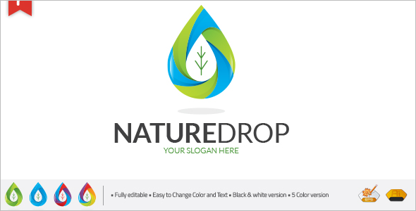 NatureDrop Logo Design Template