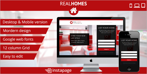 One Page Real Estate Instapage Template